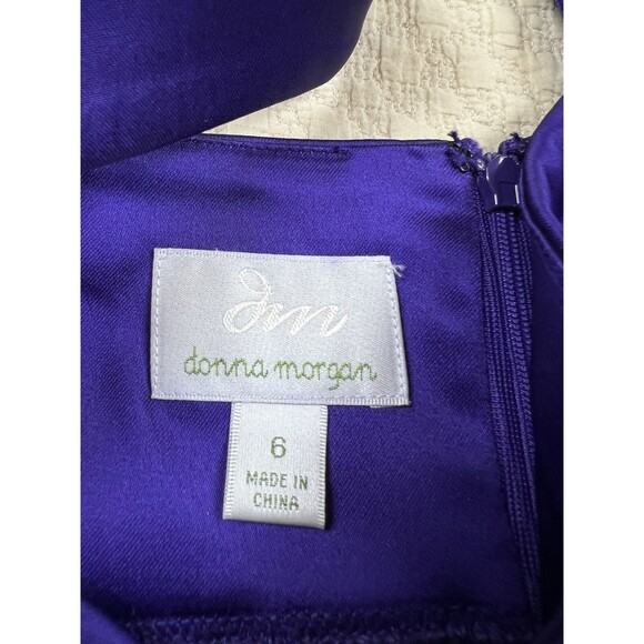 Donna Morgan Mini Dress Satin Strappy Cocktail Club Y2K | Purple | Womens Size 6 - Picture 4 of 11